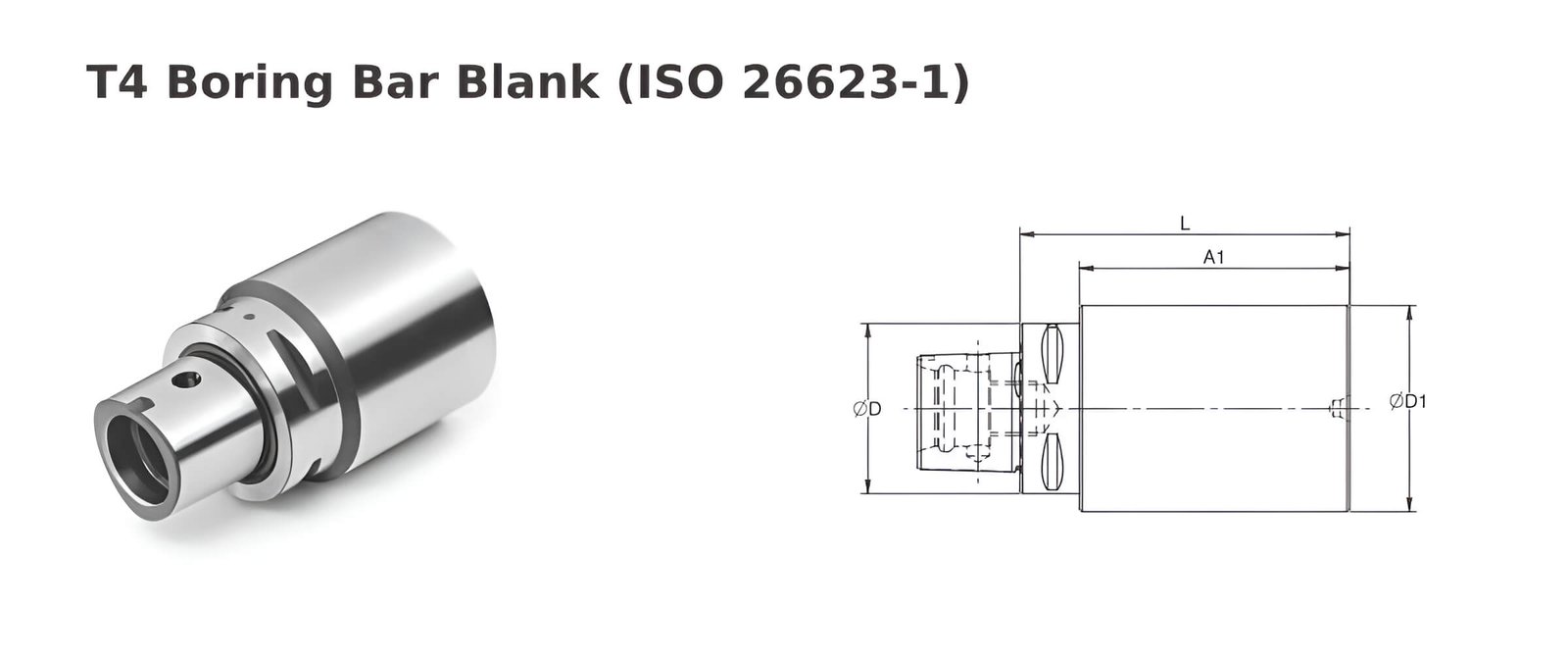 Polygonal Shank T4 Boring Bar Blank Dia 40 L 120 (Compatible with Capto® Style C4)